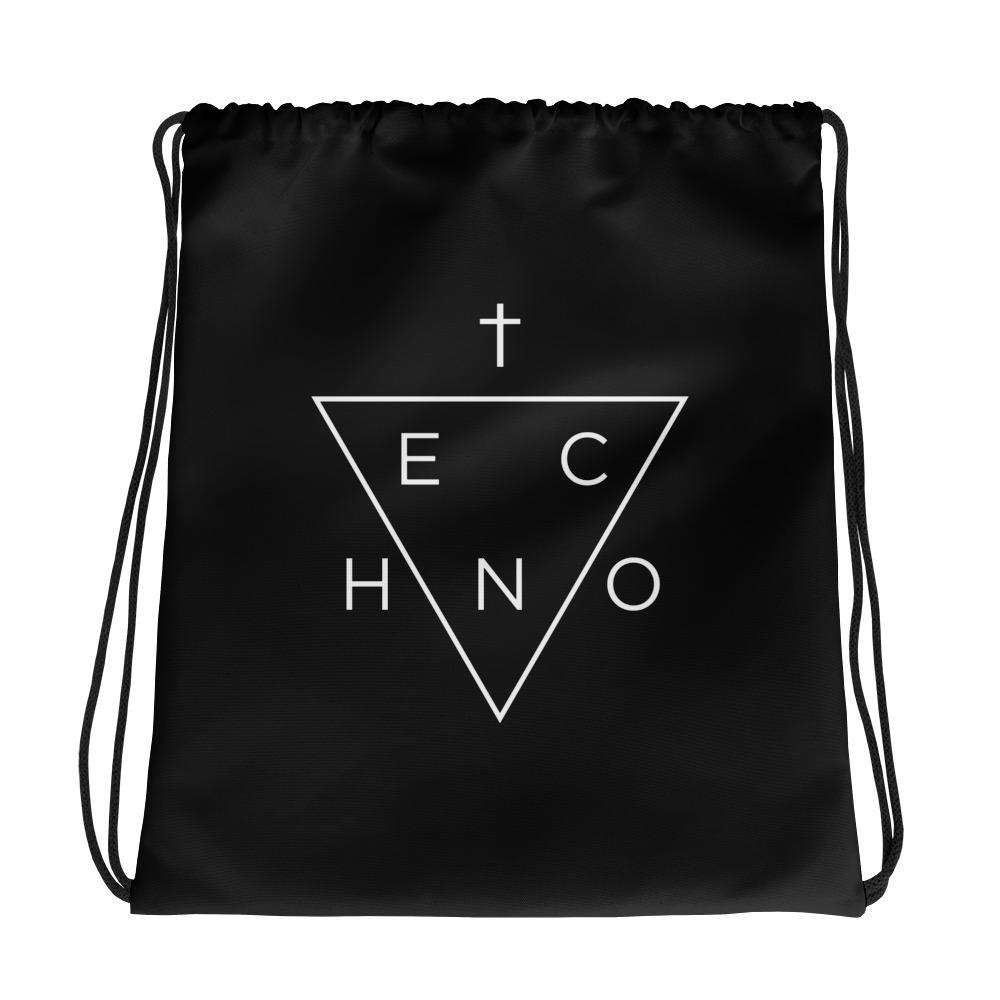 Techno Triangle Drawstring bag