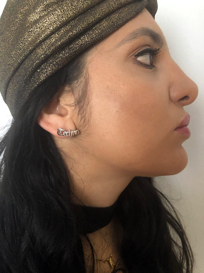 Techno stud earrings