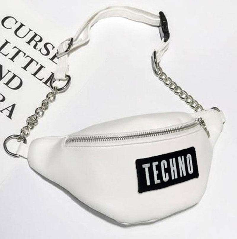 Techno Mini Waist Bag White